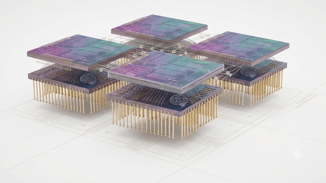 Geode cluster configuration — quad-node 2×2 array with die interconnects